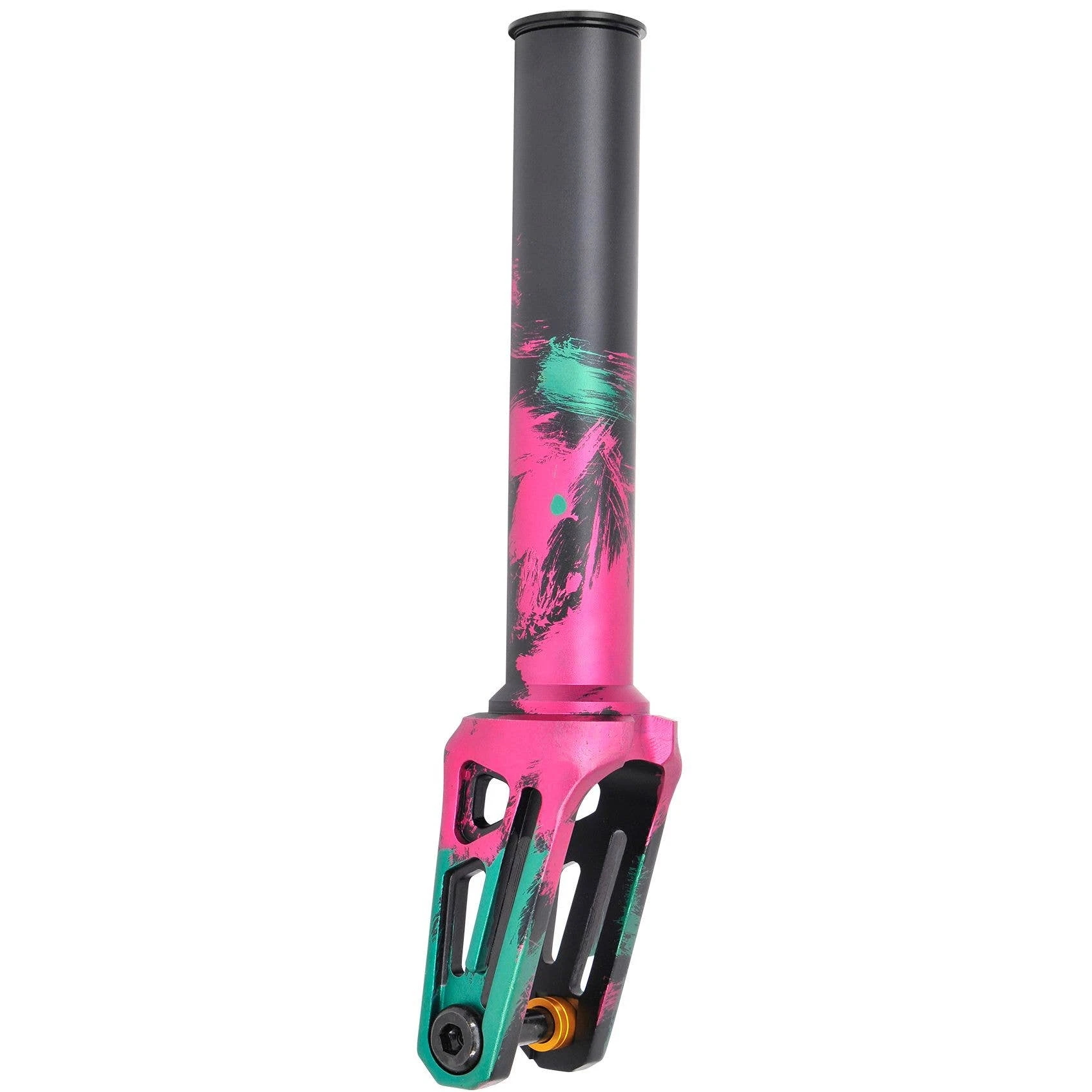 Oath Shadow SCS/HIC Scooter Forks - Green/Pink Black