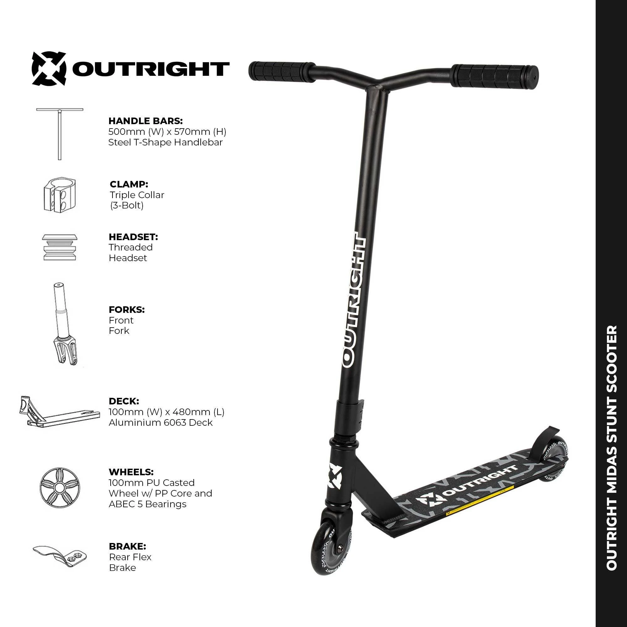 Outright Midas Stunt Scooter - Black - Image 6