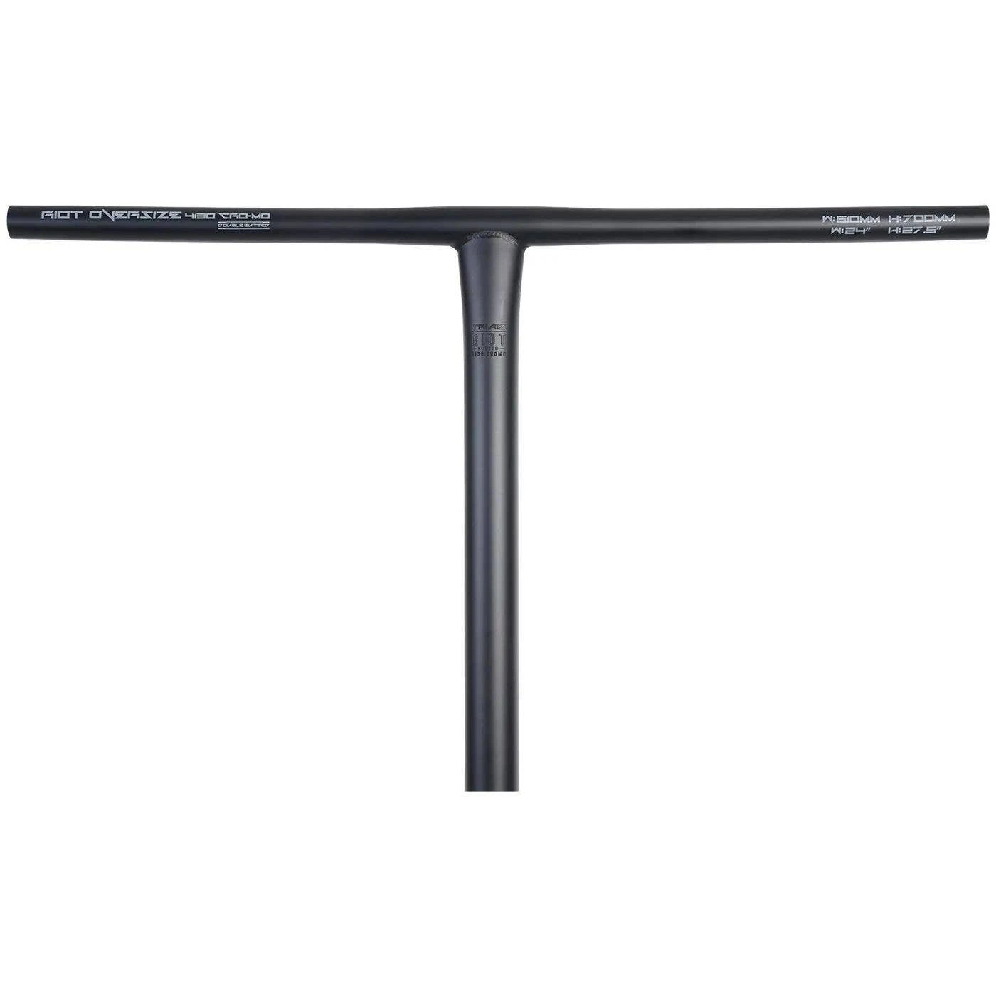 Triad Riot Cro-Mo Oversized Butted SCS Scooter Handle Bars - Satin Black 700mm - Image 2