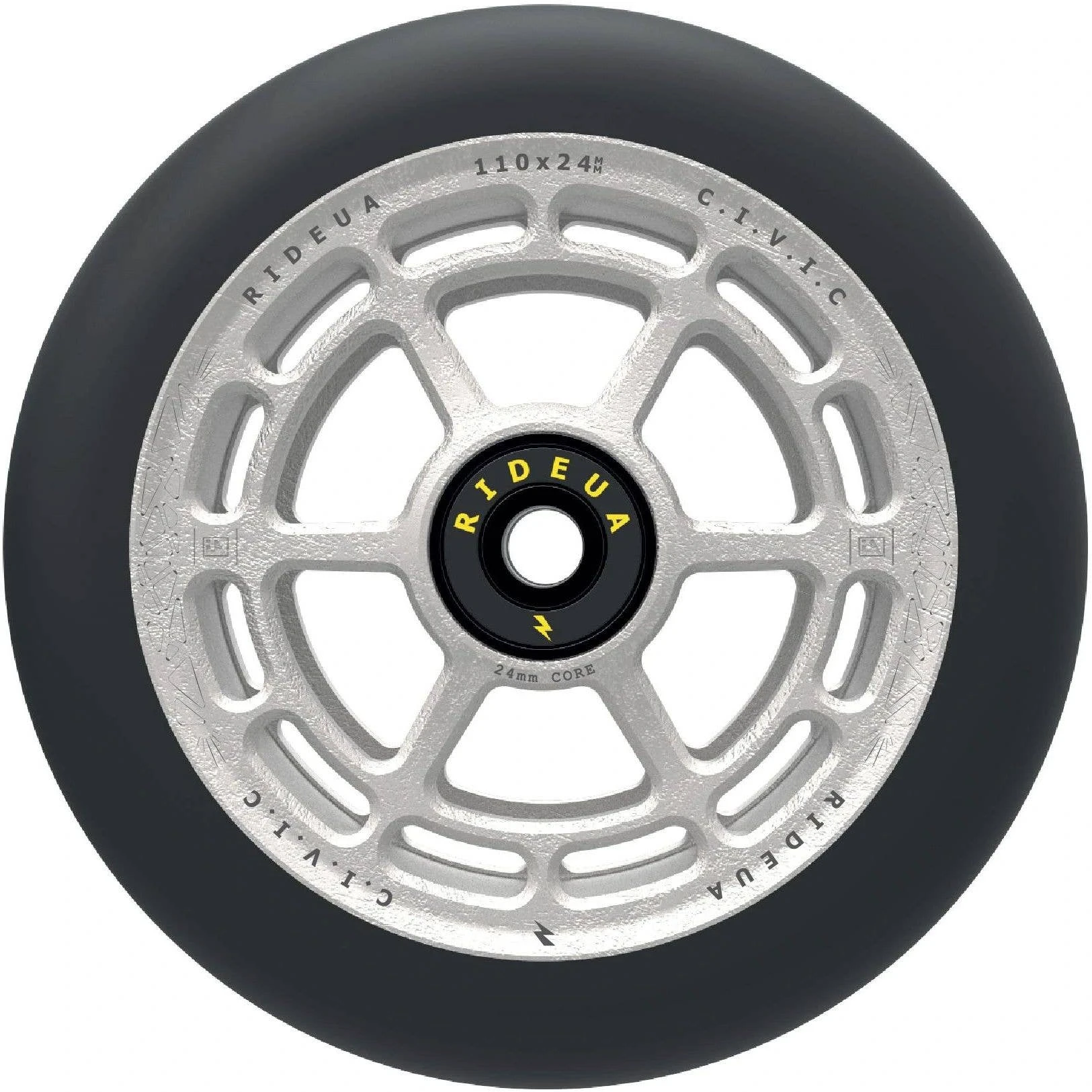 UrbanArtt Civic Scooter Wheels 110mm (Pair) - Black/Raw - Image 2