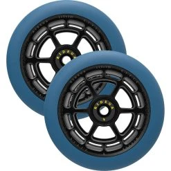 UrbanArtt Civic 115mm X 30mm Scooter Wheels (Pair) - Black/Arctic Blue